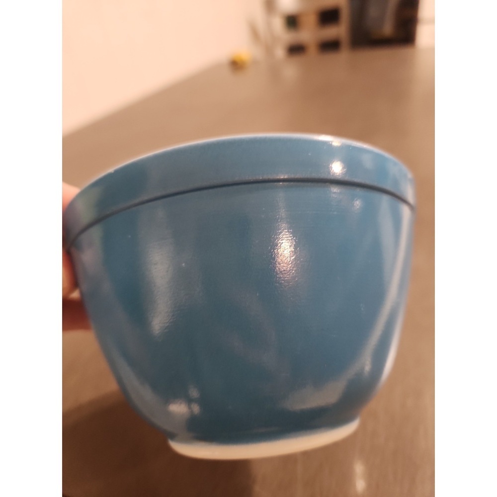 Vintage Pyrex #401 1.5 Quart Solid Blue Small Mixing Bowl Mid Century Kitchen - Picture 5 of 13